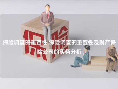 保险调查的重要性 保险调查的重要性及财产保险公司的实务分析