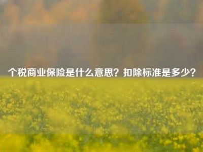 个税商业保险是什么意思？扣除标准是多少？