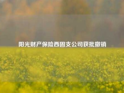 阳光财产保险西固支公司获批撤销