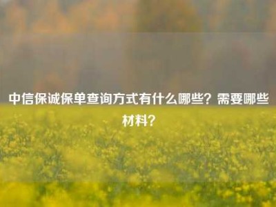 中信保诚保单查询方式有什么哪些？需要哪些材料？