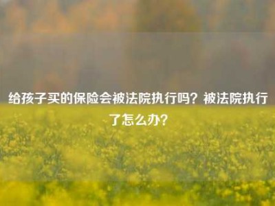 给孩子买的保险会被法院执行吗？被法院执行了怎么办？