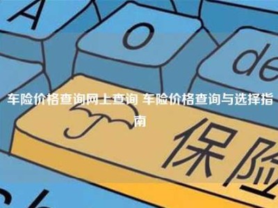 车险价格查询网上查询 车险价格查询与选择指南