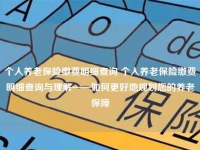 个人养老保险缴费明细查询 个人养老保险缴费明细查询与理解——如何更好地规划您的养老保障