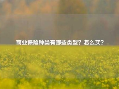 商业保险种类有哪些类型？怎么买？