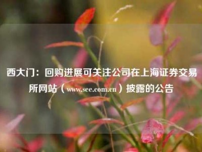 西大门：回购进展可关注公司在上海证券交易所网站（www.see.com.cn）披露的公告