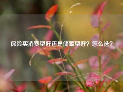 保险买消费型好还是储蓄型好？怎么选？