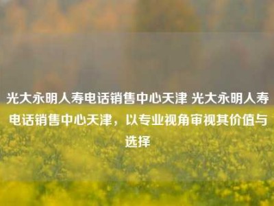 光大永明人寿电话销售中心天津 光大永明人寿电话销售中心天津，以专业视角审视其价值与选择