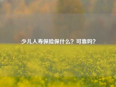 少儿人寿保险保什么？可靠吗？