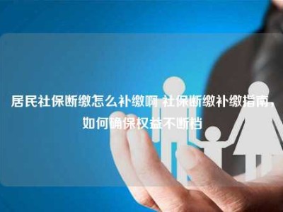 居民社保断缴怎么补缴啊 社保断缴补缴指南，如何确保权益不断档