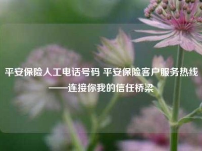 平安保险人工电话号码 平安保险客户服务热线——连接你我的信任桥梁