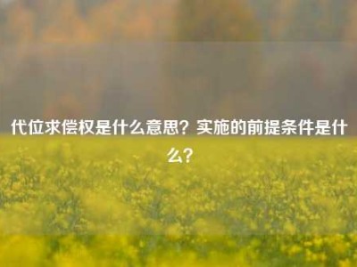 代位求偿权是什么意思？实施的前提条件是什么？