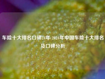 车险十大排名口碑24年 2024年中国车险十大排名及口碑分析