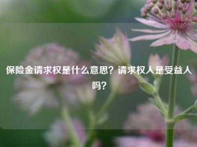 保险金请求权是什么意思？请求权人是受益人吗？