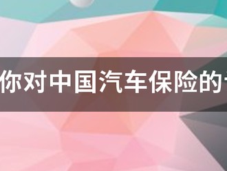 谈谈你对中国汽车保险的认识