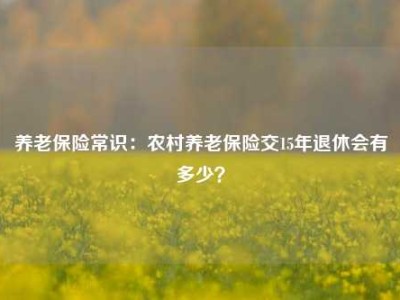 养老保险常识：农村养老保险交15年退休会有多少？