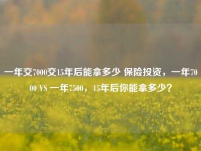 一年交7000交15年后能拿多少 保险投资，一年7000 VS 一年7500，15年后你能拿多少？