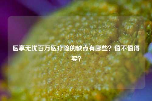 医享无忧百万医疗险的缺点有哪些？值不值得买？