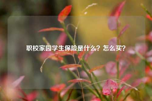 职校家园学生保险是什么？怎么买？