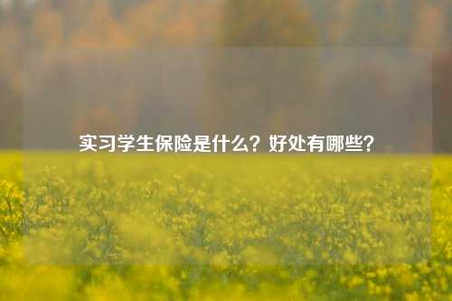 实习学生保险是什么？好处有哪些？