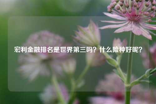 宏利金融排名是世界第三吗？什么险种好呢？