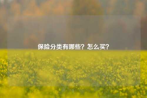 保险分类有哪些？怎么买？