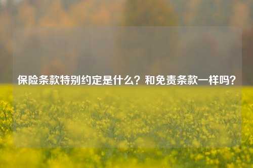 保险条款特别约定是什么？和免责条款一样吗？