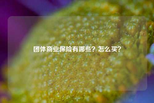 团体商业保险有哪些？怎么买？