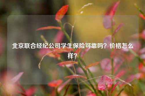 北京联合经纪公司学生保险可靠吗？价格怎么样？