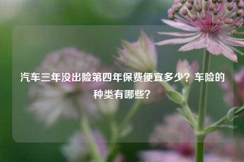 汽车三年没出险第四年保费便宜多少？车险的种类有哪些？