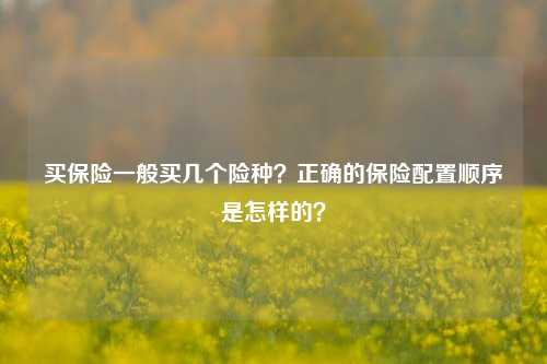 买保险一般买几个险种？正确的保险配置顺序是怎样的？