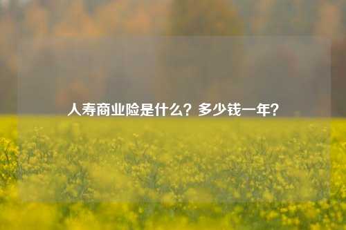 人寿商业险是什么？多少钱一年？