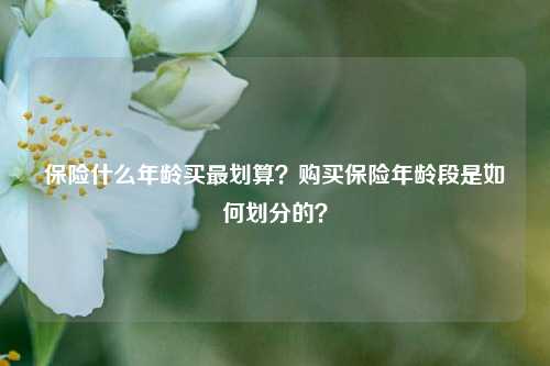 保险什么年龄买最划算？购买保险年龄段是如何划分的？