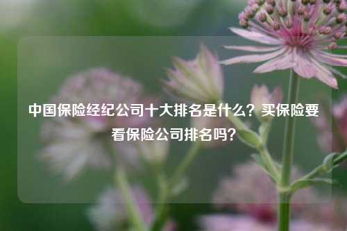 中国保险经纪公司十大排名是什么？买保险要看保险公司排名吗？