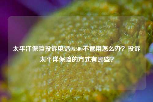 太平洋保险投诉电话95500不管用怎么办？投诉太平洋保险的方式有哪些？