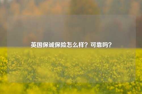 英国保诚保险怎么样？可靠吗？