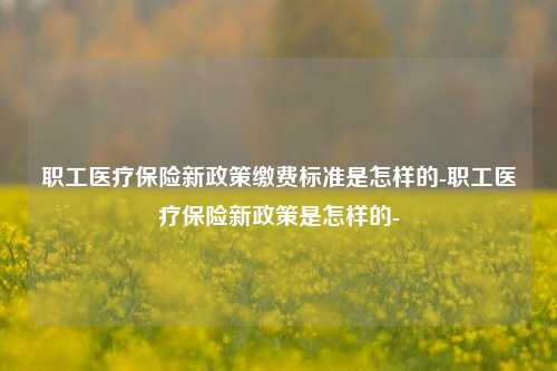 职工医疗保险新政策缴费标准是怎样的-职工医疗保险新政策是怎样的-