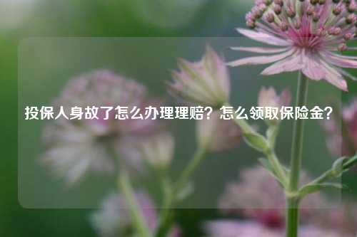 投保人身故了怎么办理理赔？怎么领取保险金？