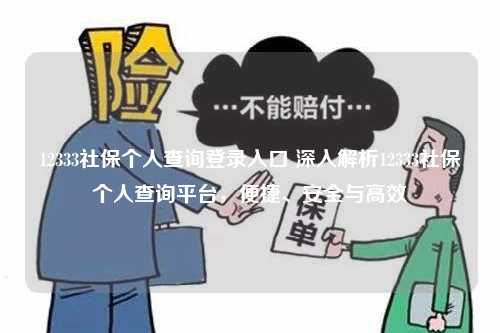 12333社保个人查询登录入口 深入解析12333社保个人查询平台，便捷、安全与高效