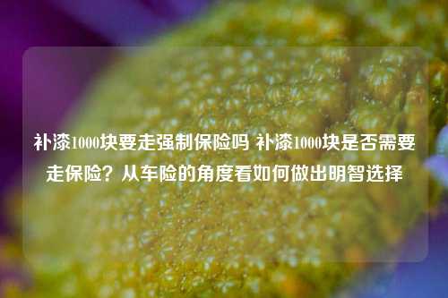 补漆1000块要走强制保险吗 补漆1000块是否需要走保险？从车险的角度看如何做出明智选择