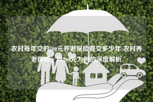 农村每年交的200元养老保险要交多少年 农村养老保险，以200元为例的深度解析