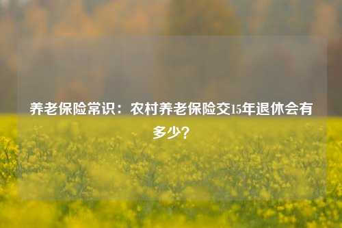 养老保险常识：农村养老保险交15年退休会有多少？